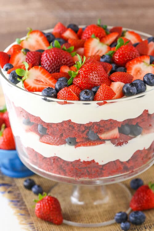 Red Velvet Berry Trifle - Easy Berry Dessert Recipe for Summer!