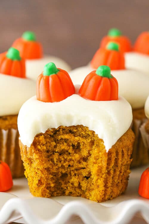 Fluffy Pumpkin Cupcakes with Cream Cheese Frosting