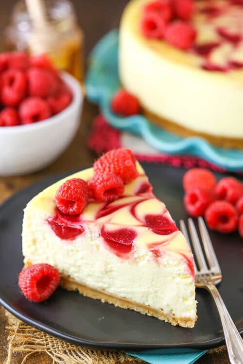 Raspberry Goat Cheese Cheesecake Recipe | Easy Swirl Cheesecake