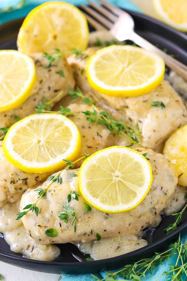Slow Cooker Creamy Lemon Butter Chicken | Easy Crock Pot Chicken