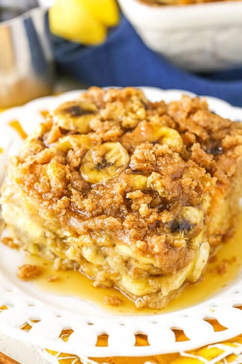 Overnight Baked Banana French Toast Casserole 