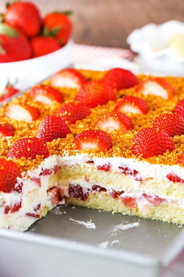 Strawberry Shortcake Icebox Cake | No Bake Icebox Cake