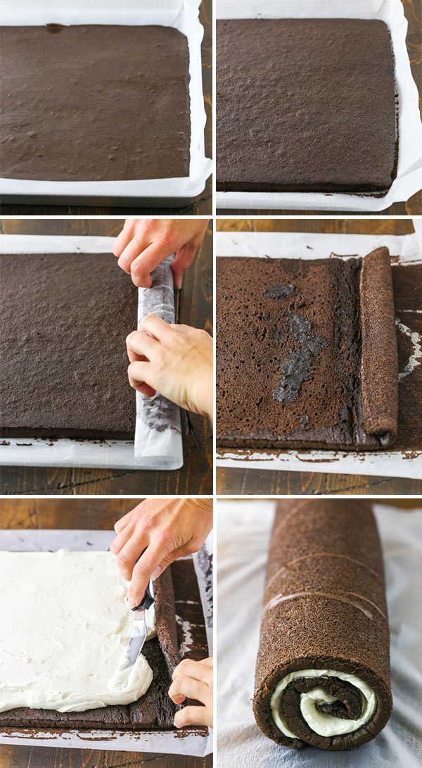 steps to making a yule log cake