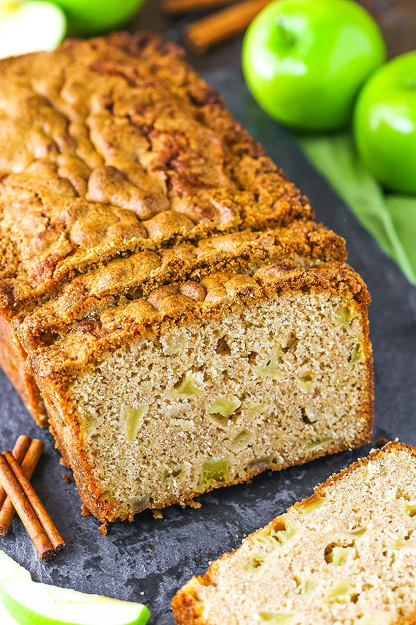 A Sliced Loaf of Cinnamon Apple Bread