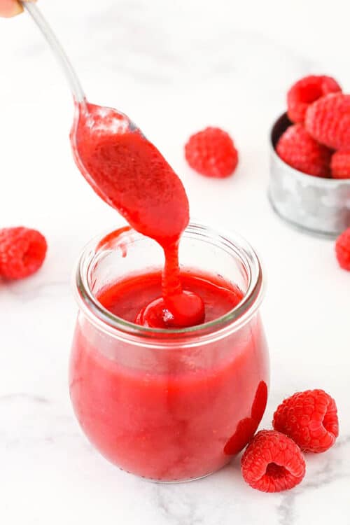 Easy Raspberry Sauce - Life Love and Sugar