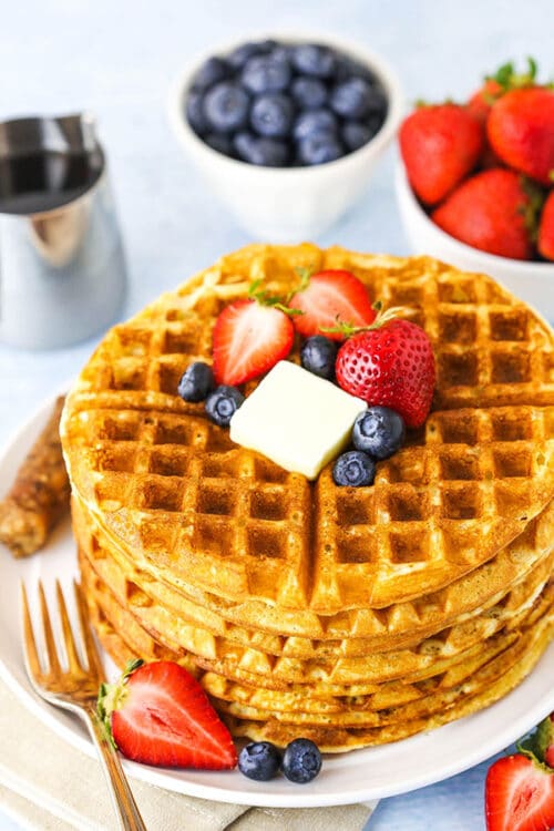 Fluffy Homemade Waffles Recipe | Life, Love & Sugar