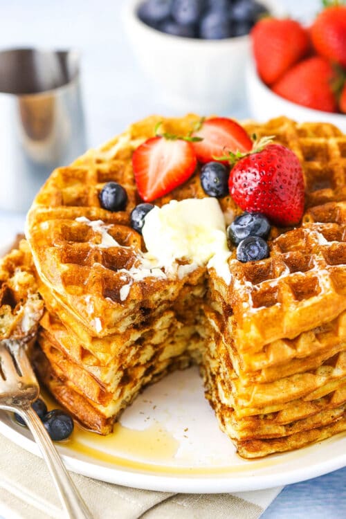 Fluffy Homemade Waffles Recipe | Life, Love & Sugar