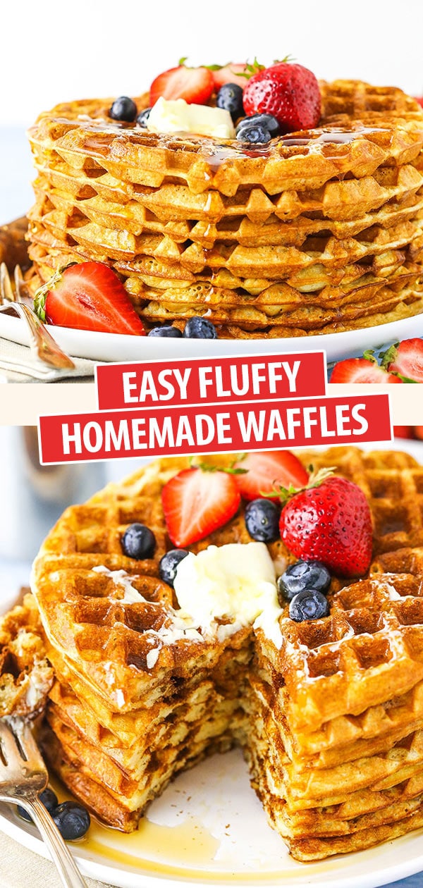Fluffy Homemade Waffles Recipe Life Love Sugar
