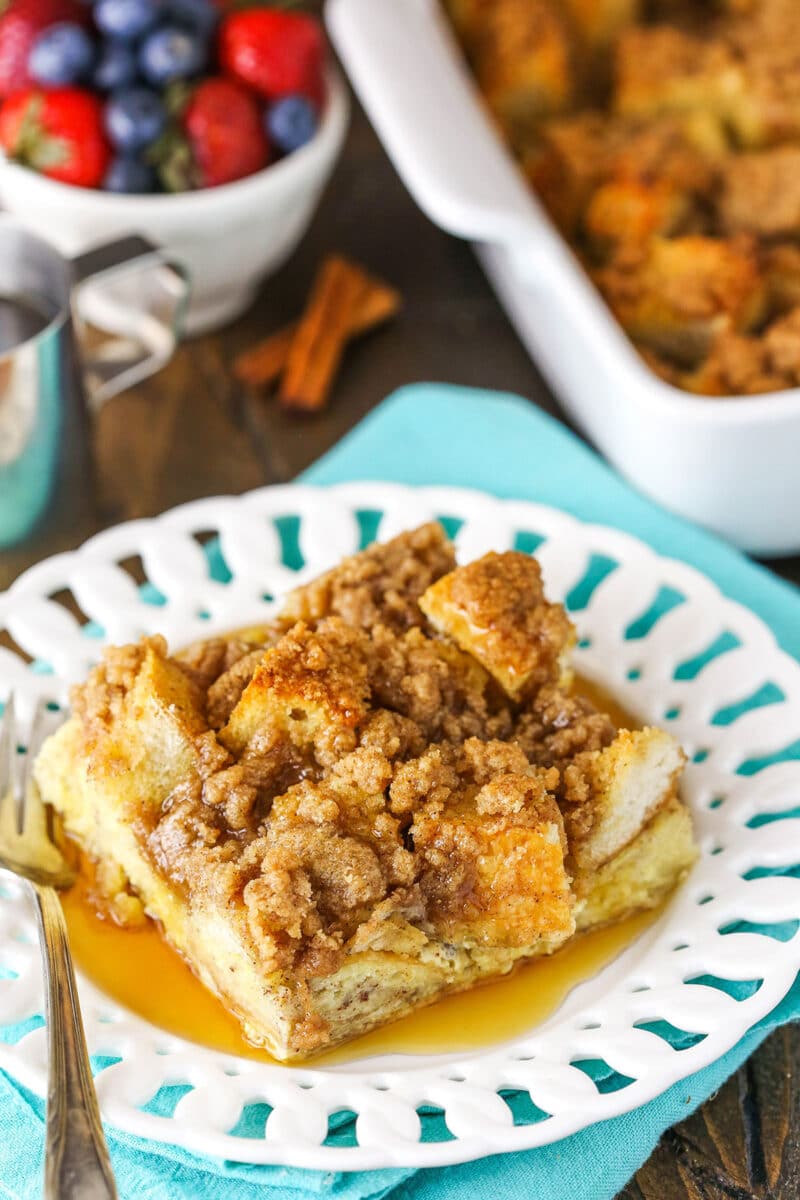 Overnight Cinnamon French Toast Casserole | Life Love and Sugar