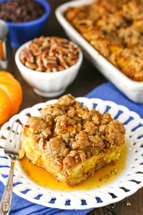 Pumpkin French Toast Casserole l Life, Love, and Sugar