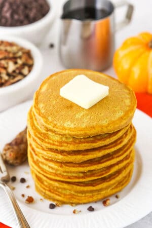 Fluffy Pumpkin Pancakes Recipe | Life Love & Sugar