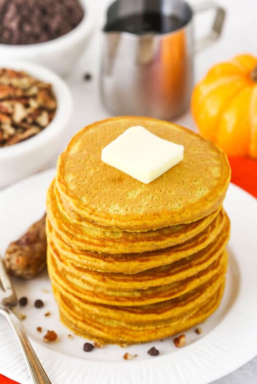 Fluffy Pumpkin Pancakes Recipe | Life Love & Sugar