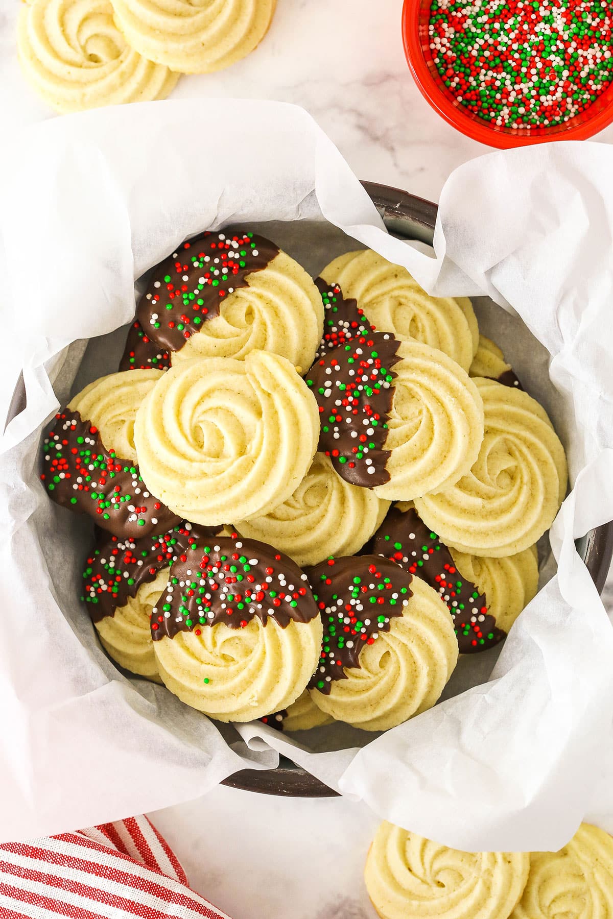 Chocolate-Dipped Danish Butter Cookies