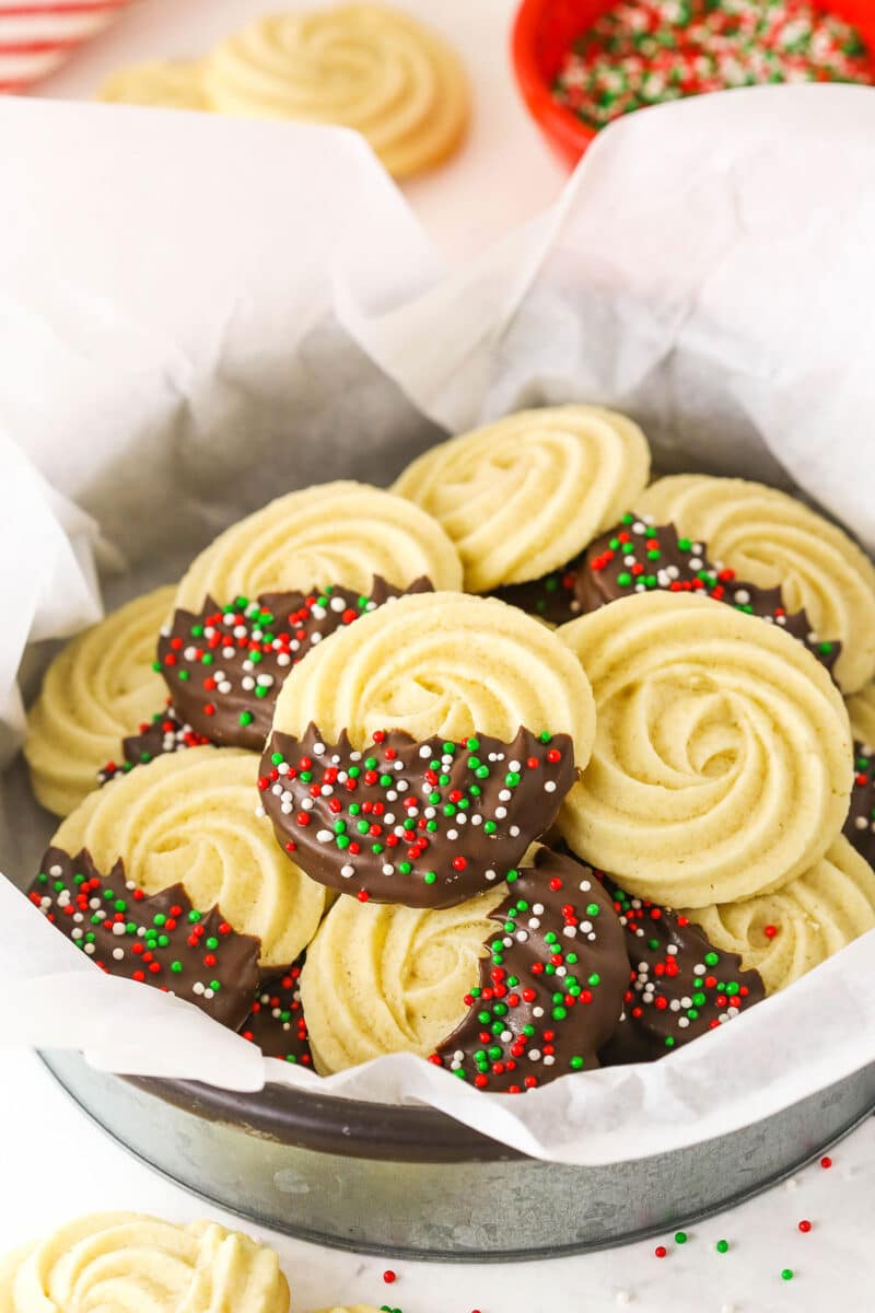 Chocolate-Dipped Danish Butter Cookies | Life, Love and Sugar