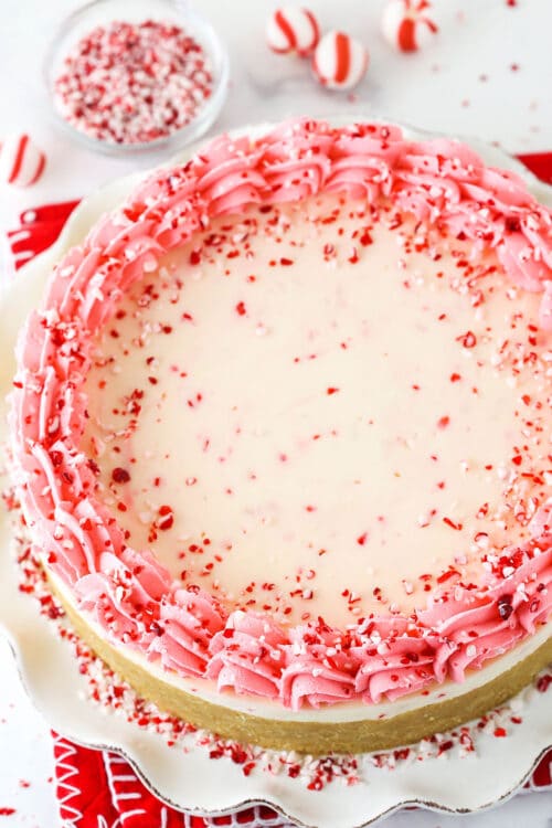 No Bake Peppermint Cheesecake Recipe | Easy Christmas Cake Idea