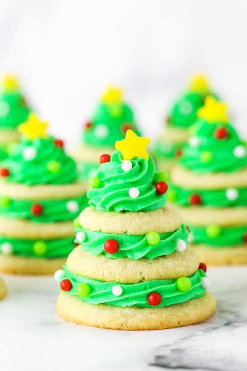 Stacked Sugar Cookie Christmas Trees - Life Love and Sugar