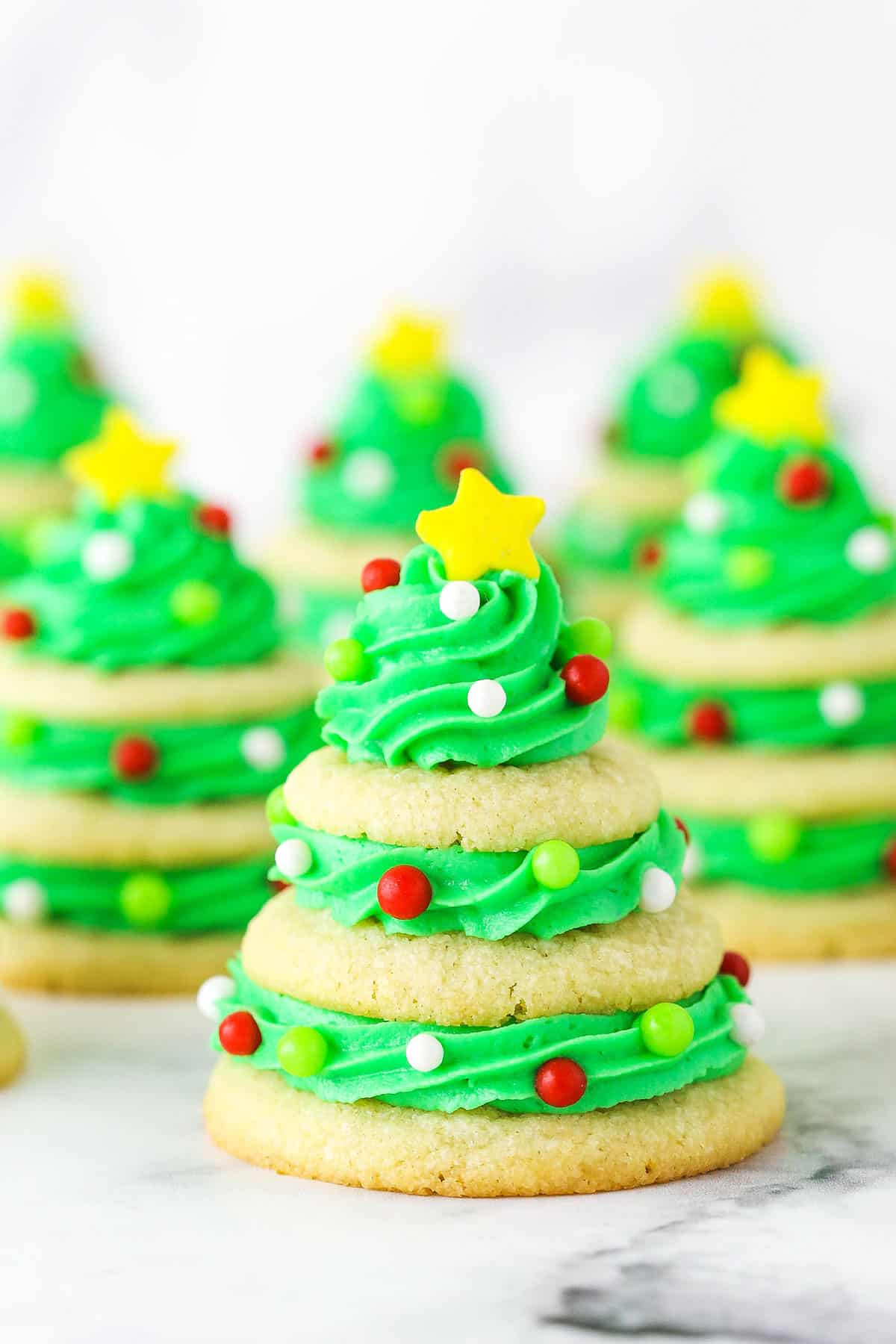 Christmas Tree Iced Sugar Cookie Bars (Easy Recipe)