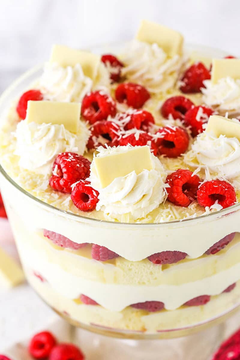 White Chocolate Raspberry Trifle | Life Love and Sugar