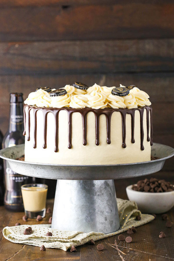 Moist Guinness Chocolate Cake with Bailey's Buttercream Frosting