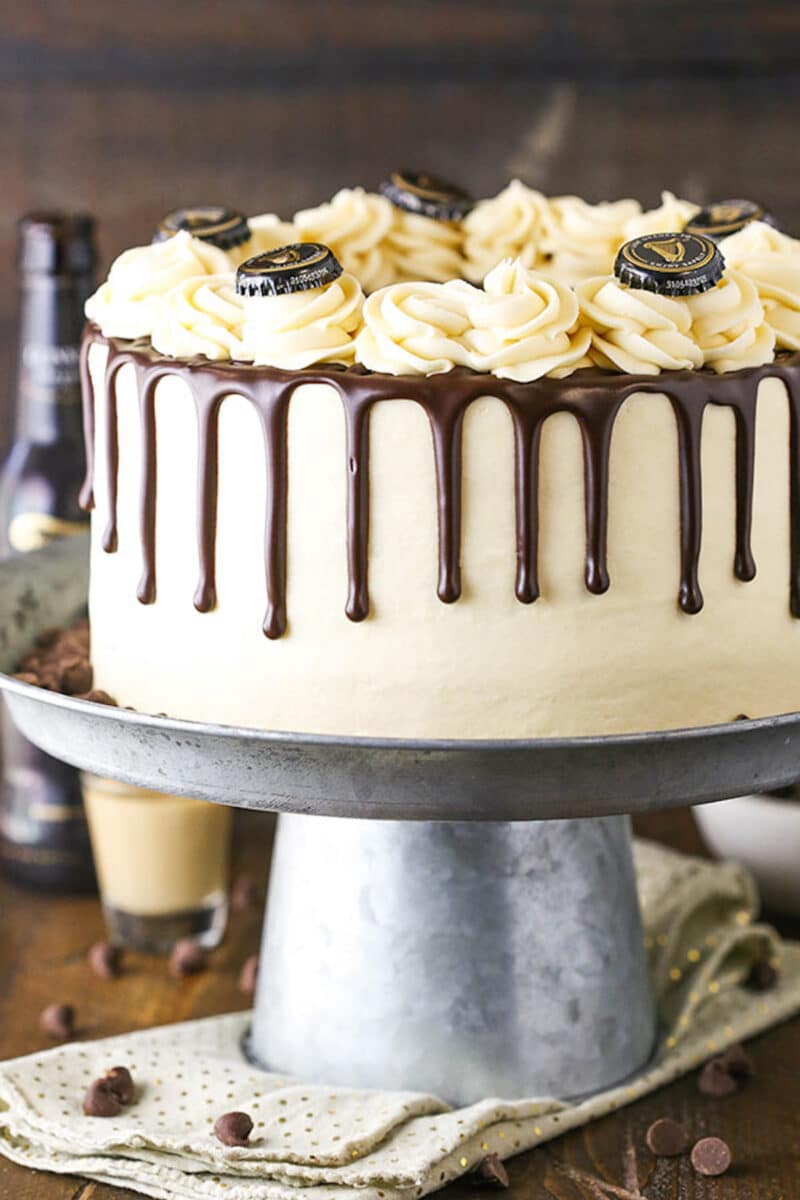 Moist Guinness Chocolate Cake with Bailey's Buttercream Frosting