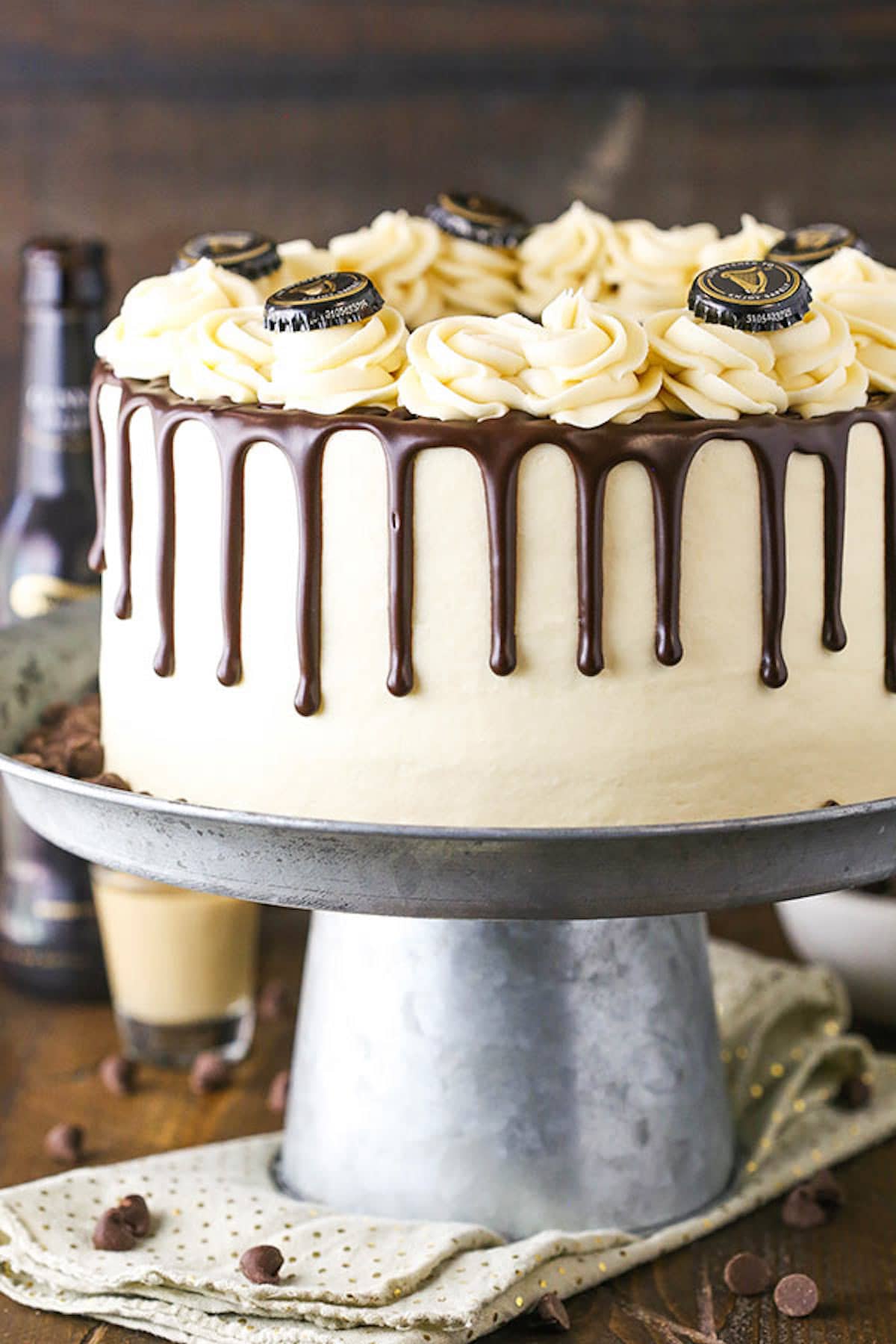 Moist Guinness Chocolate Cake with Bailey's Buttercream Frosting