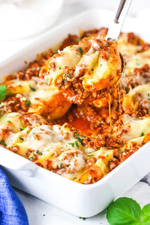 Easy Beefy Italian Stuffed Shells l Life Love and Sugar