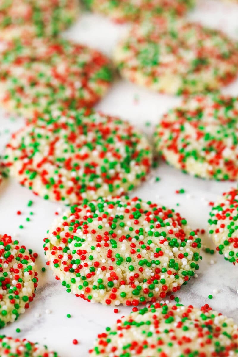 Easy Christmas Sprinkle Cookies | Life Love & Sugar