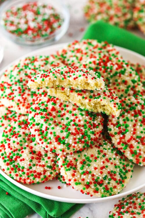 Easy Christmas Sprinkle Cookies | Life Love & Sugar