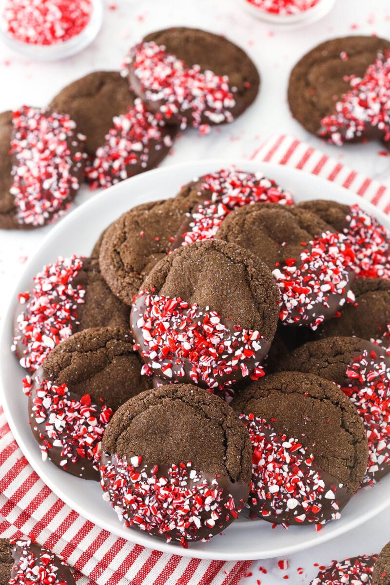 Chocolate Dipped Peppermint Sugar Cookies | Life Love & Sugar