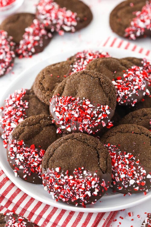 Chocolate Dipped Peppermint Sugar Cookies | Life Love & Sugar