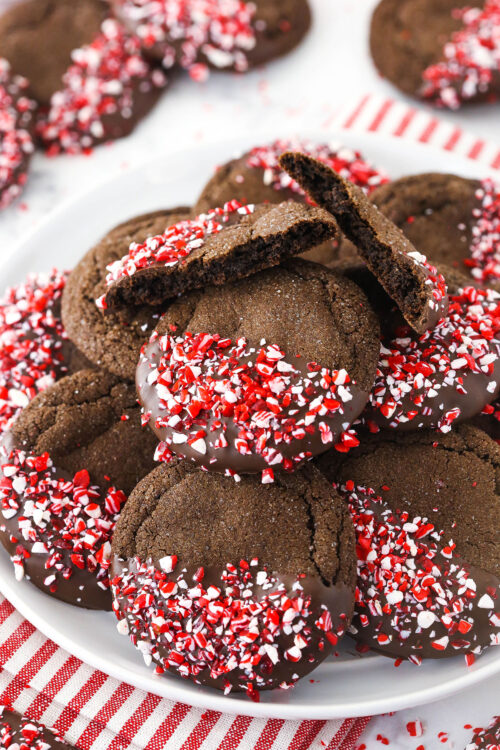 Chocolate Dipped Peppermint Sugar Cookies | Life Love & Sugar