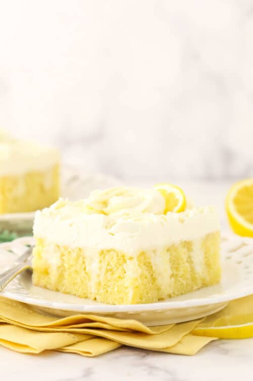 Moist and Tender Lemon Poke Cake | Life Love & Sugar