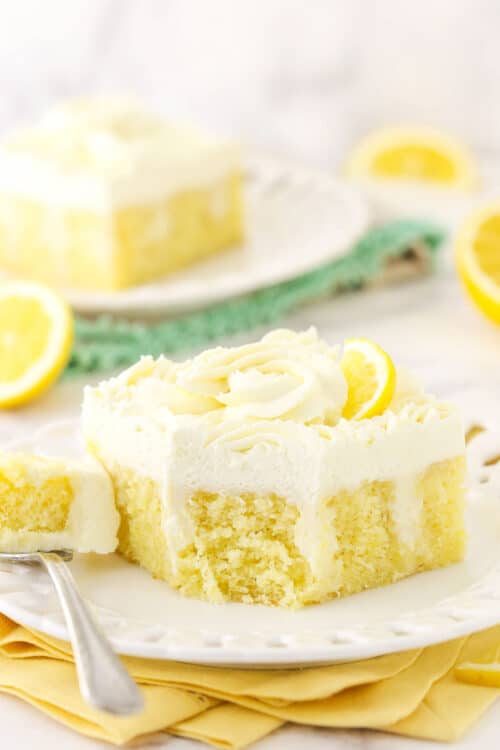 Moist and Tender Lemon Poke Cake | Life Love & Sugar