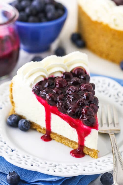 Easy No Bake Blueberry Cheesecake | Life Love & Sugar