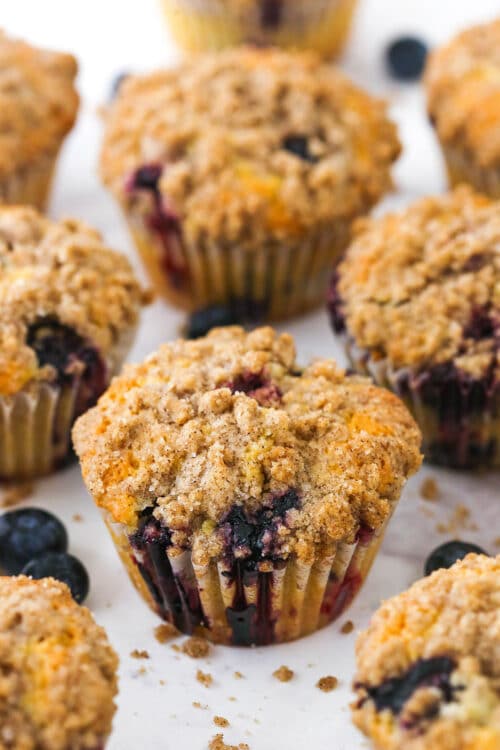 Blueberry Muffins with Cinnamon Streusel | Life Love & Sugar