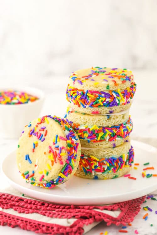 Easy Cake Batter Ice Cream Sandwiches | Life Love & Sugar