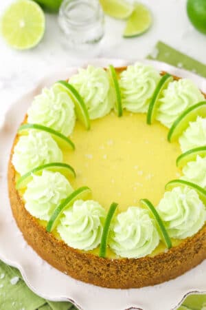 Margarita Cheesecake with Tequila Whipped Cream | Life Love & Sugar