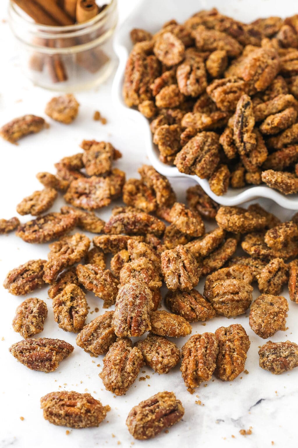 Cinnamon Sugar Candied Pecans | Life Love & Sugar