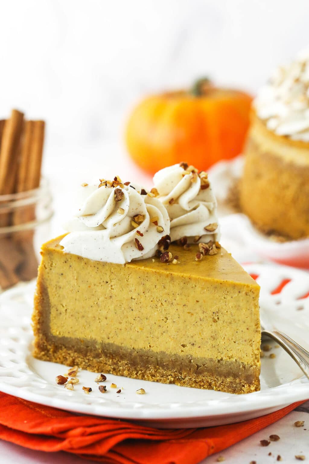 Easy Pumpkin Cheesecake | Life Love & Sugar