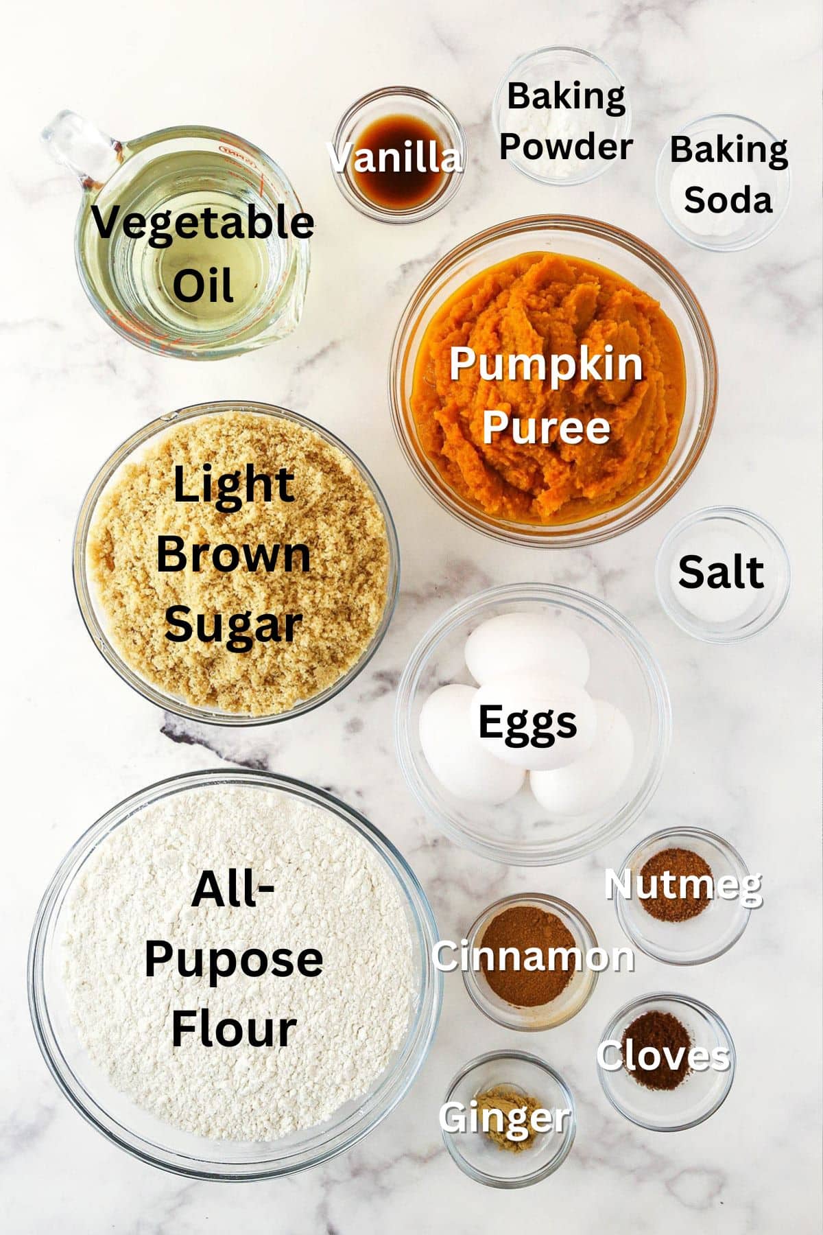 Ingredients for Easy Pumpkin Cake.