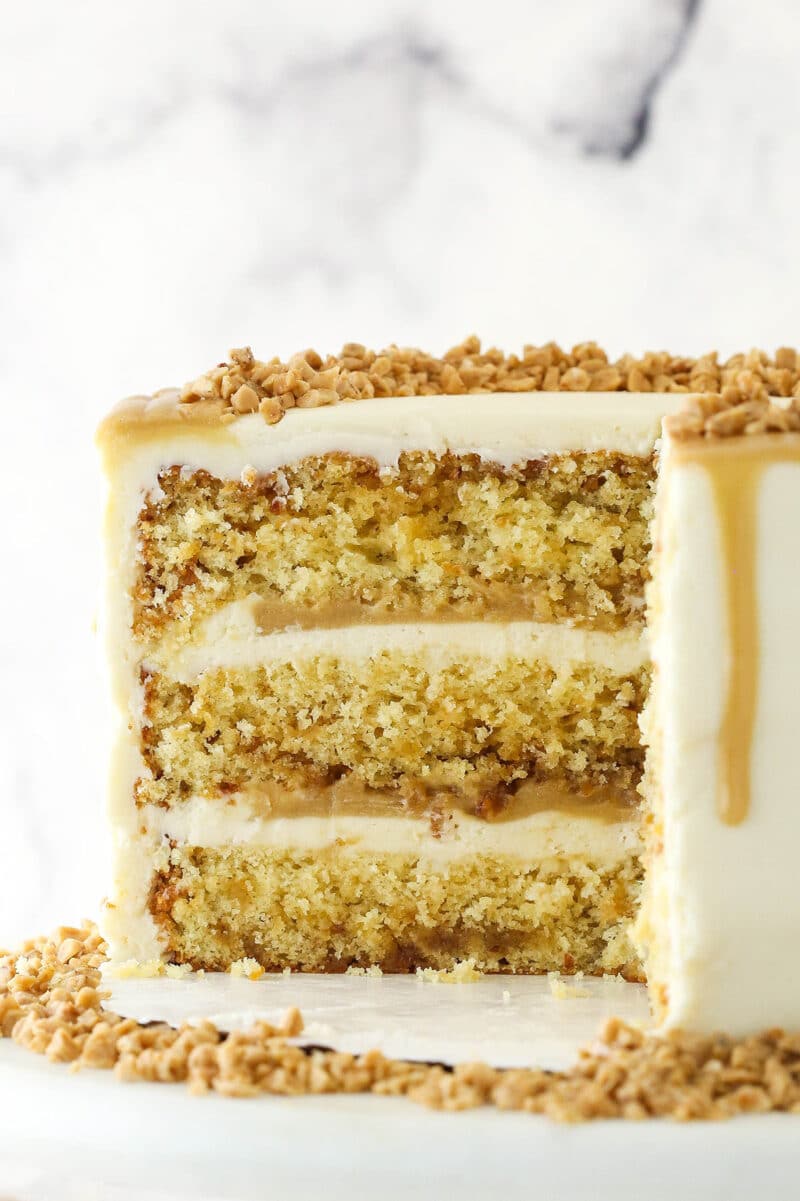 Toffee Crunch Layer Cake - Life Love and Sugar