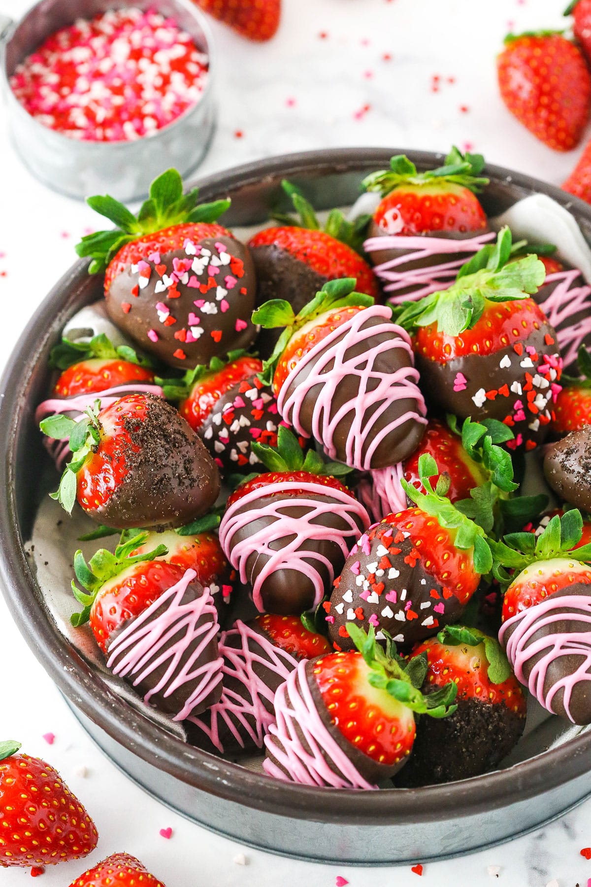 rainbow chocolate covered strawberries