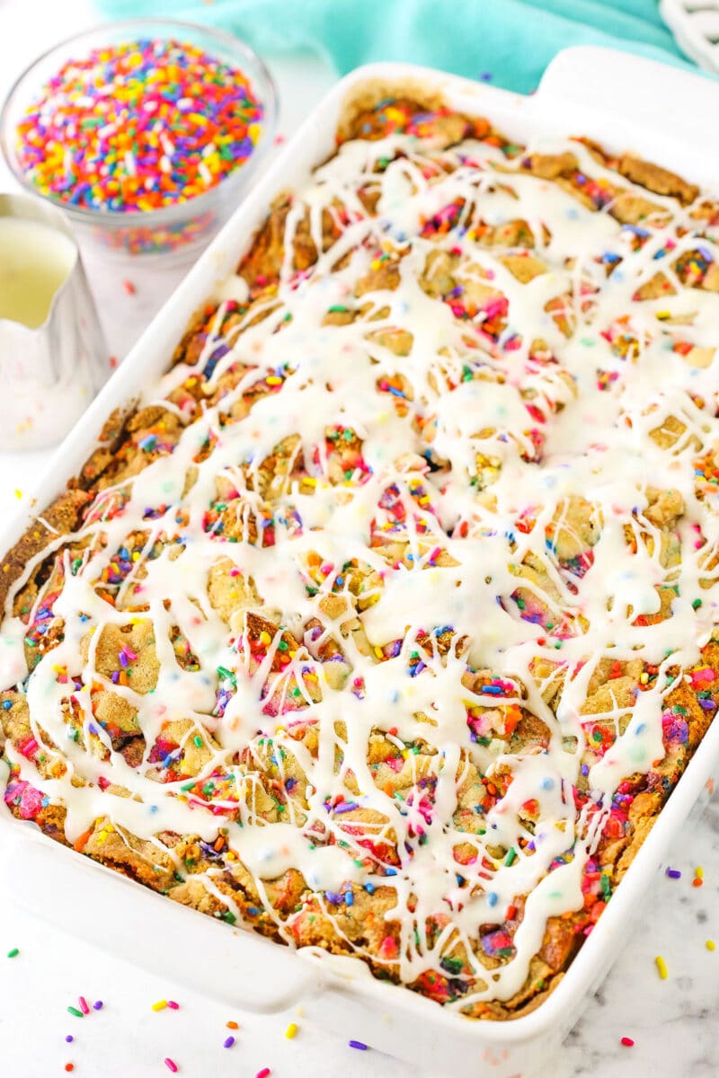 Overnight Birthday Cake French Toast Casserole | Life, Love and Sugar