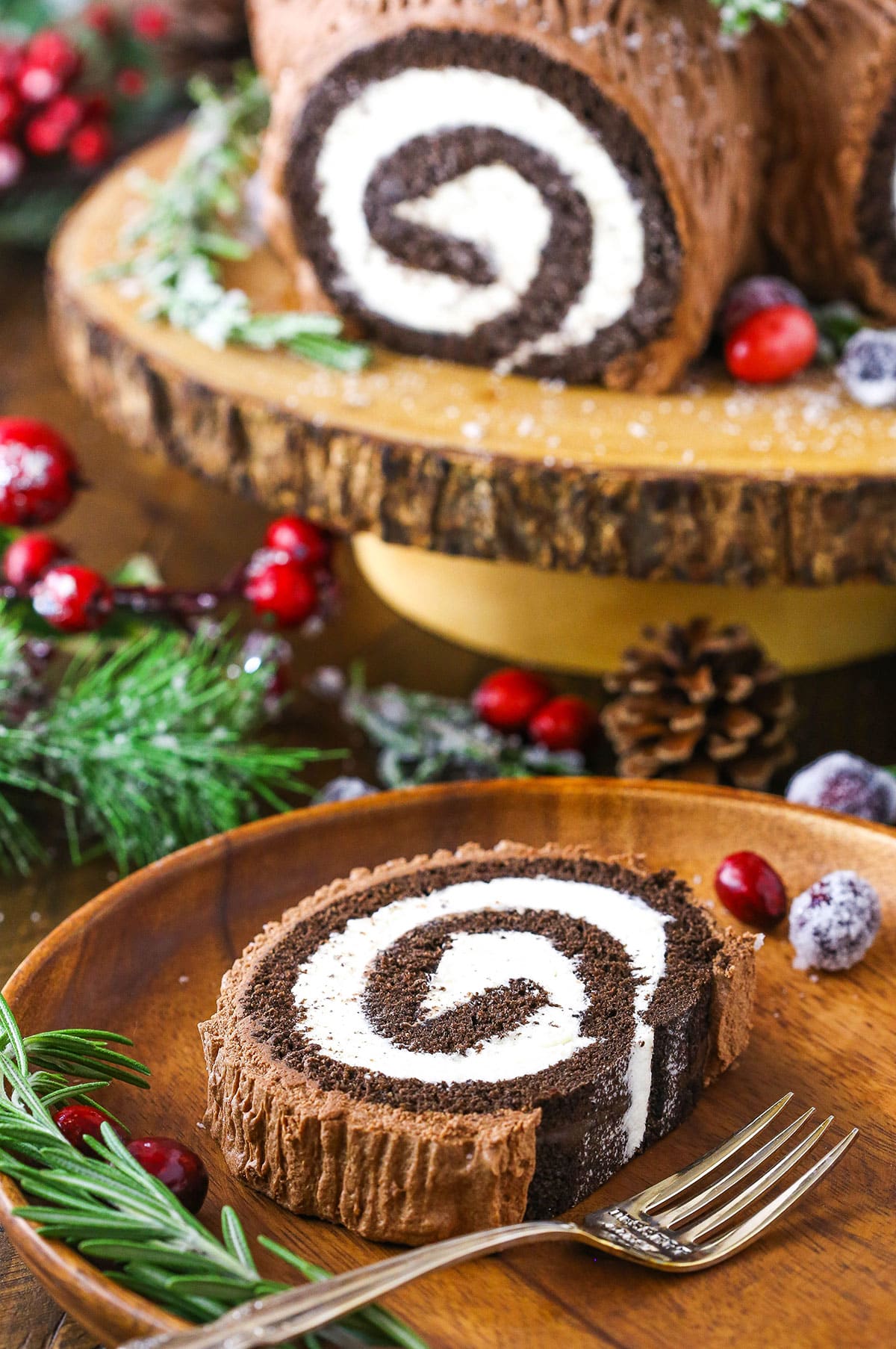 Yule Log Cake (Buche de Noel recipe) • Aimee's Pretty Palate