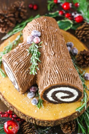 Easy Chocolate Yule Log Cake 