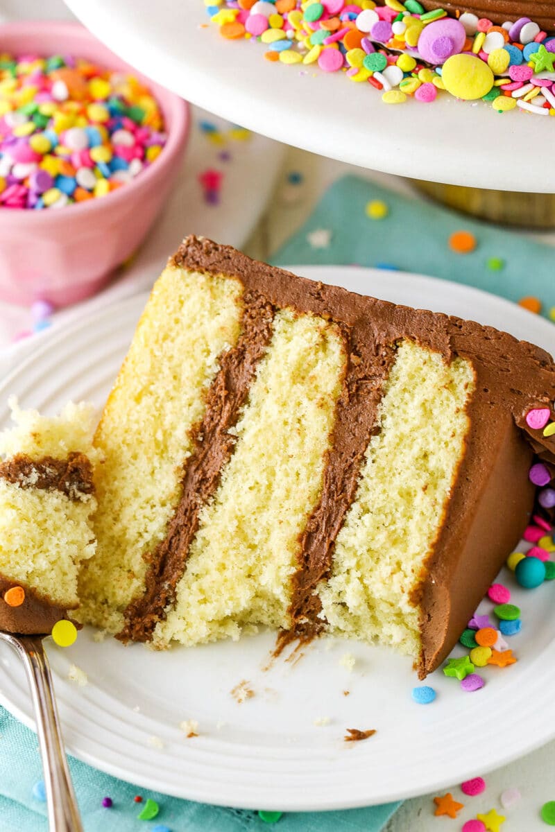 Easy Yellow Cake with Chocolate Frosting | Better Than Cake Mix!