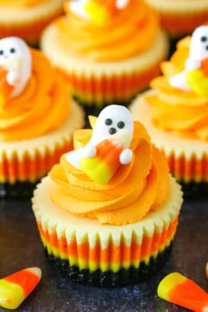 Mini Candy Corn Cheesecakes | Fun & Easy Halloween Food Idea