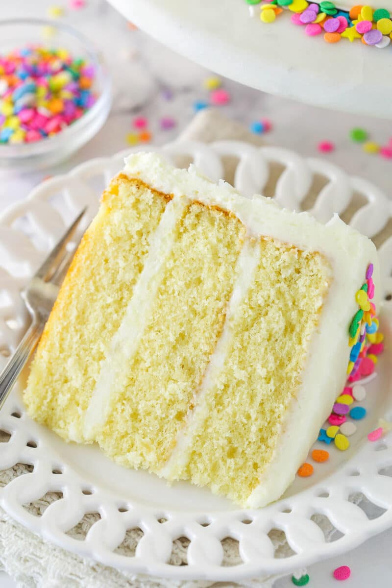 Moist Vanilla Layer Cake Recipe Life Love And Sugar 