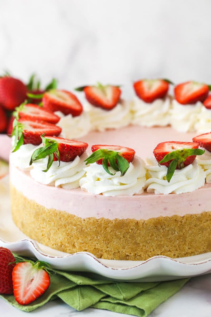 Easy No-Bake Strawberry Cheesecake | Life, Love & Sugar