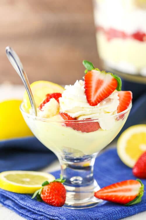 Easy Lemon Strawberry Trifle Recipe Life Love And Sugar